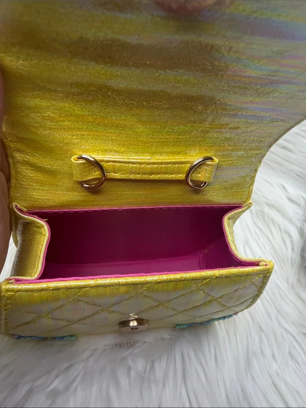 Yellow Glitter Princess Jazmin Purse - Cute Character Handle